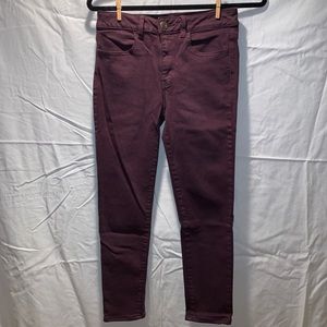 AE maroon hi-rise jegging crop, size 4